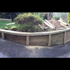 wooden retaining wall