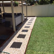 landscaping and stepping stone